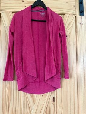 New Balance Women's Raspberry Open-Front Draped Cardigan